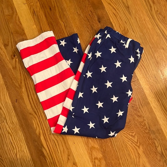 Tipsey Elves Flag pants M elastic waist - Picture 1 of 6